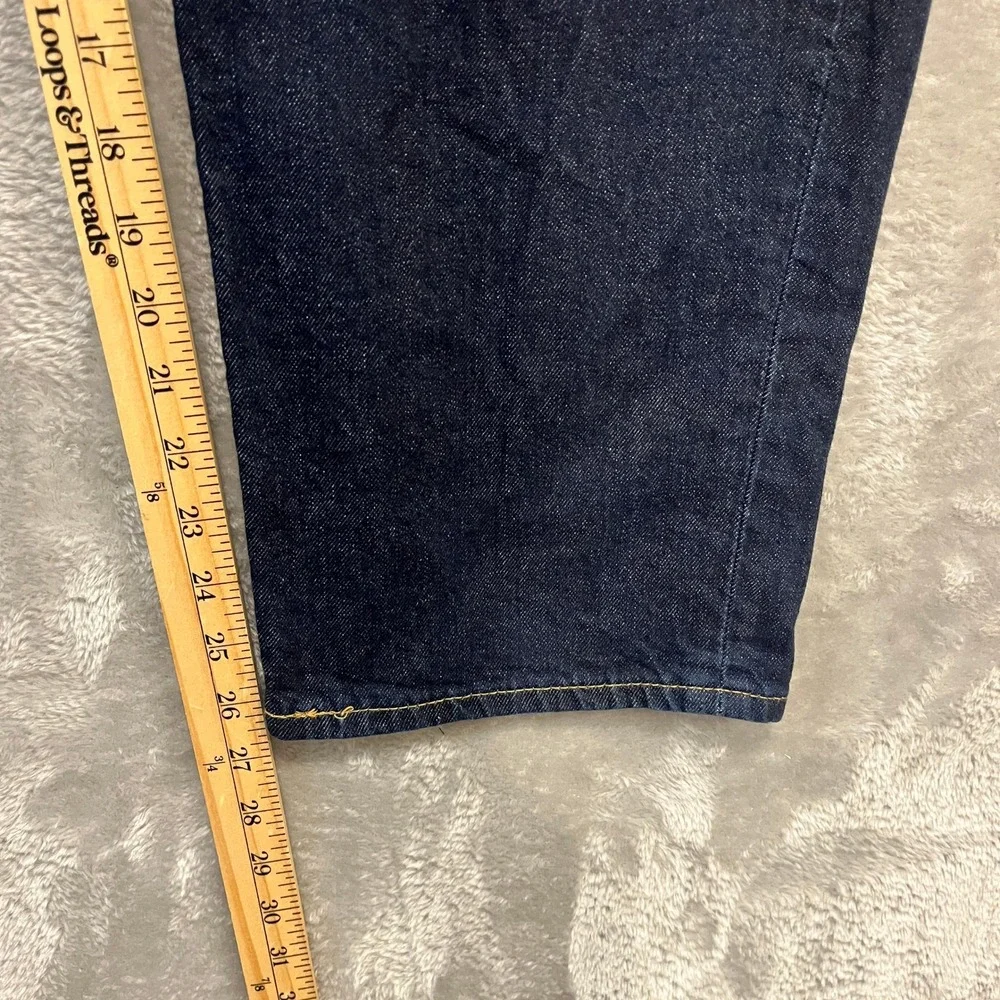 Levi's 502 Taper Jeans Men W48 L30 Dark Indigo Blue Premium Denim